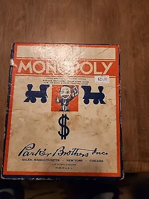 Vintage Monopoly Board Game 1936 Parker Brothers W/O Board  • $40