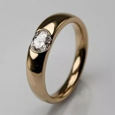 1.50Ct Round Cut Real Moissanite White Men's Wedding Ring 14K Yellow Gold Plated • $112.19