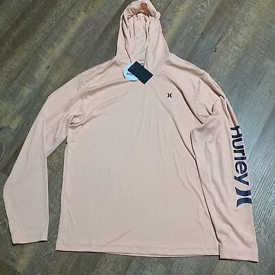 NEW Hurley Hoodie Long Sleeve Shirt Sun Protection UPF 50+ Quick Dry Peach • $22.99