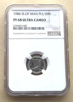 Isle Of Man 1986 Viking Ship 1/10oz NGC PF68 Platinum CoinProof • $288