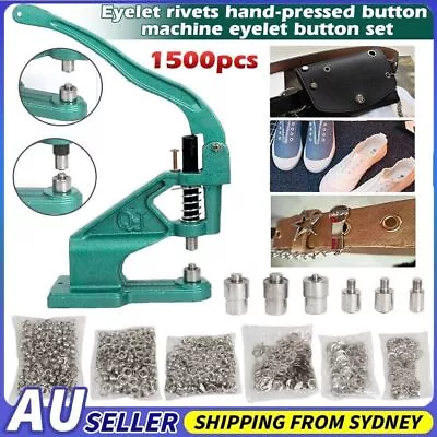 Hand Press Machine Fixing Press Studs Eyelets Rivet Leathercraft 1500*Grommet AU • $49.39