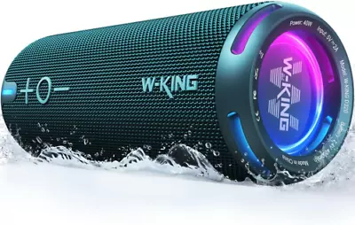 W-KING Portable Bluetooth Speaker IP67 Waterproof Outdoor Speakers Blue  • £92.99