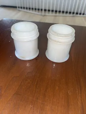 Two Vintage Milk Glass Jar Musterole Cleveland Ointment Bottle Great Condition • $5.99