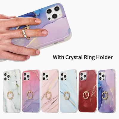 $11.03 • Buy For IPhone 12 11 Pro Max XS XR 7/8/SE2 Marble Matte Phone Case With Stand Holder