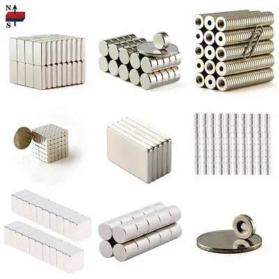 1-100X N35 N50 N52 Neodymium Rare Earth Block Square Magnet Strong Large Magnets • $6.04