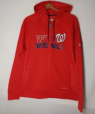 Washington Nationals Majestic Therma Base Jacket Men M Red MLB Baseball Full Zip • $40.49