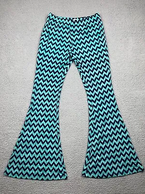 UMGEE Pants Womens M Blue Tribal Print Flare Leg Pull On Boho • $18.19