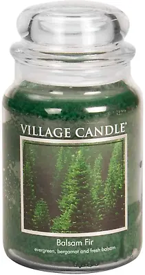 Village Candle Balsam Fir Large Glass Apothecary Jar Scented Candle High Quality • $29.98