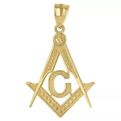 10K Yellow Gold Masonic Freemasonry Occupation Charm Pendant For Mens • $236