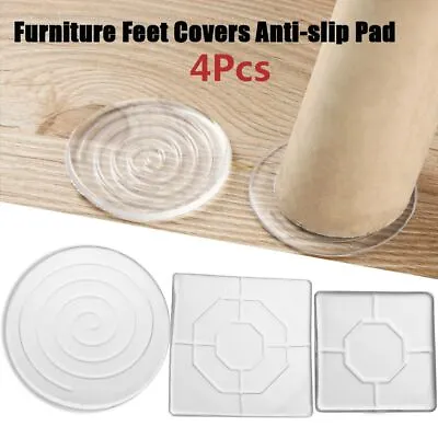 Non-Slip Silicone Furniture Feet Covers Anti-slip Pad Chair Leg Caps Table Pads • £4.43