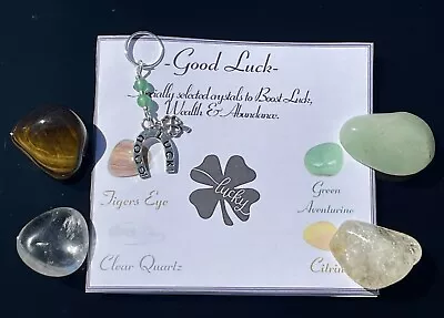 Good Luck Boost Wealth Crystal Healing Gemstone Gift Set. CHAKRA. Reiki. • £6.99