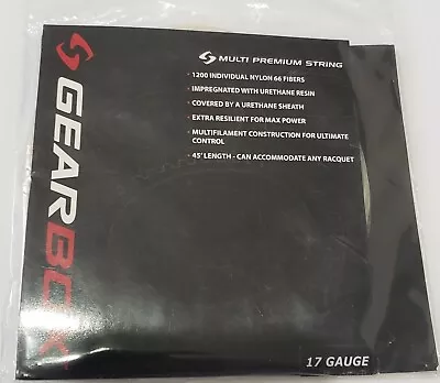 $15 • Buy GEARBOX MULTIFILAMENT PREMIUM STRING CLEAR 17 GUAGE  Racquetball Tennis String