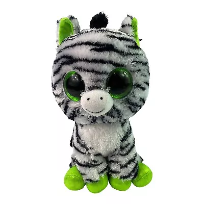 TY Beanie Boo ZigZag Zebra Kids Stuffed Animal Plush Toy Large Pre-Loved • $23