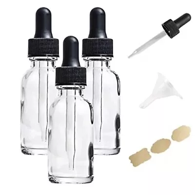 3 Pack 1oz 30ml Dropper Bottles Tincture Bottles With Dropper Clear Glass Bos... • $11.41