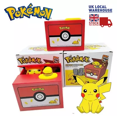 Pikachu Savings Money Box Piggy Electronic Bank Coin Moving Pokemon Gift Xmas • £12.99