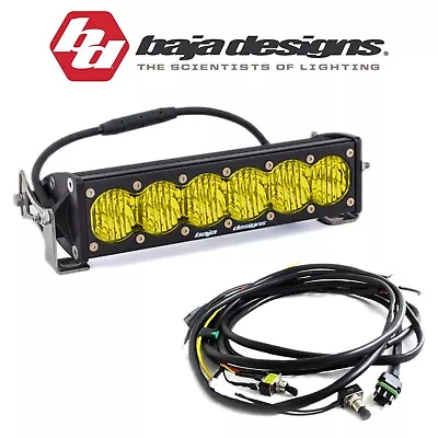 Baja Designs 10  OnX6+ Amber Wide Cornering Light Bar W/ High/Low Wiring Harness • $520.90