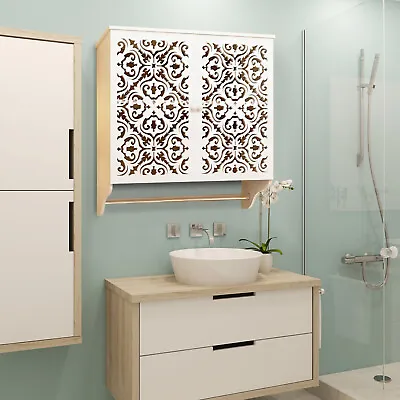 $28.65 • Buy Bathroom Cabinet Wall Mount Medicine Cabinet  Cupboard W/ 2 Shelves & Door White