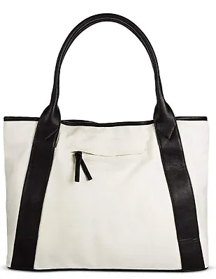 Merona Natural/White Tote Handbag • $14.99