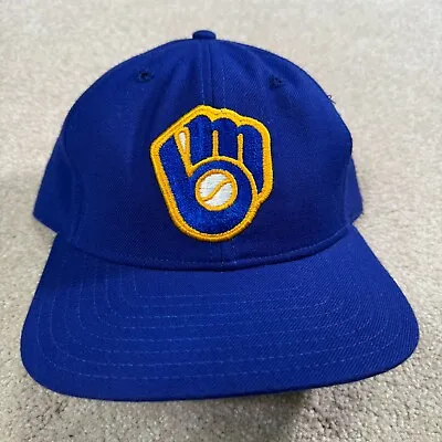 Milwaukee Brewers Hat Baseball Cap Fitted 7 3/8 New Era Vintage 80s 90s MLB USA • $60