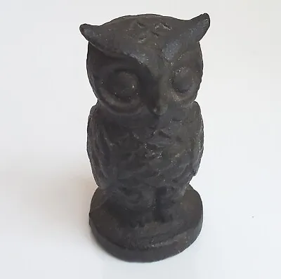 $17.50 • Buy Vintage Cast Iron Great Horned Owl Paperweight Figurine Or Finial Primitive