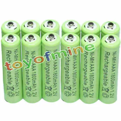 12 Pcs AAA 1800mAh 1.2 V Ni-MH Rechargeable Battery G2 • $14.89