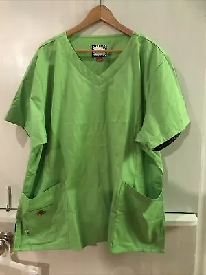 Mary Engelbreit Lime Green Scrub Top Shirt Womens Size 2X • $24.95