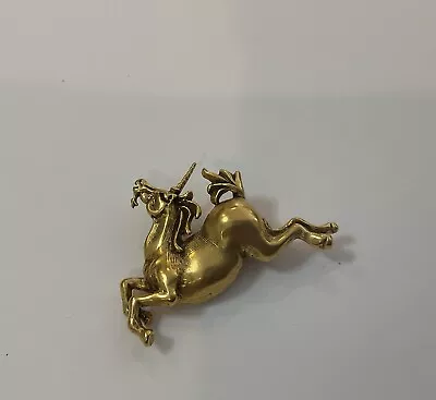 Vintage MMA Metropolitan Museum Of Art Gold Tone Unicorn Brooch Pin Pendant • $25