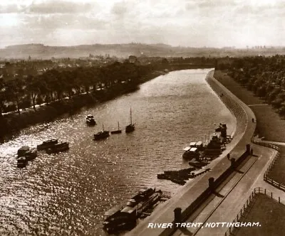 £10.09 • Buy River Trent Nottingham Birds Eye View History Landscape Scene RPPC #45 Postcard