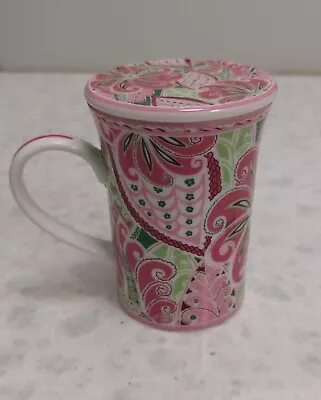 Vera Bradley Porcelain Mug W/Cover Pinwheel Pink Design • $15