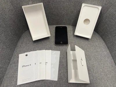 $1.25 • Buy Apple IPhone 4 - 32GB - Black - Tested Working In Box With Papers And Stickers