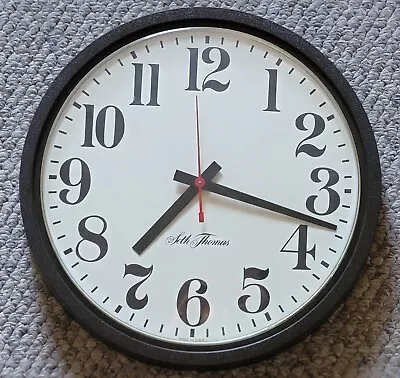 Vintage Seth Thomas School Clock - Made In USA - Works - 14” Size - Model 0709 • $60.95