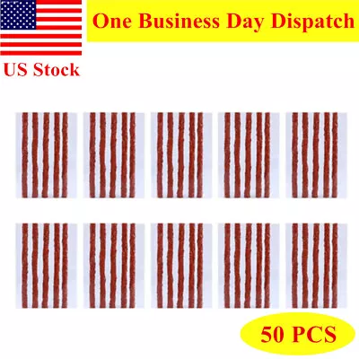 50Pc-Self Vulcanizing Tire Plugs Rubber Tubeless Seal Patch Tyre Repair Strips • $6.66