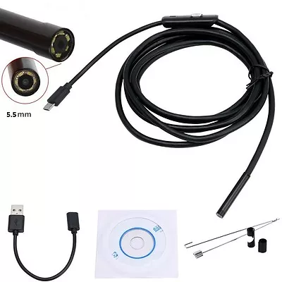 2M/3.5/5M 5mm Android Endoscope Waterproof Snake Borescope USB Inspection Camera • $12.38