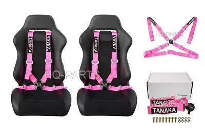 X 2 Tanaka Universal Pink 4 Point Camlock Racing Seat Belts Harnesses 2  • $99.99