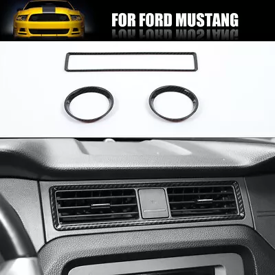 Dashboard Side Air Condition Vent Trim Cover For Ford Mustang 10-14 Carbon Fiber • $31.99