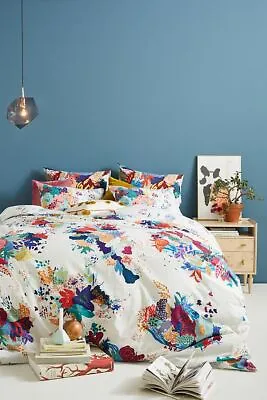 $449 • Buy Anthropologie 💐 Delrey 💐 King Duvet Cover & Two Euro Shams NWT Actual Pic 👀