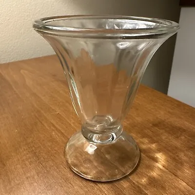Vintage Clear Low Footed Tall Sundae Ice Cream Glass Dish 5” • $5