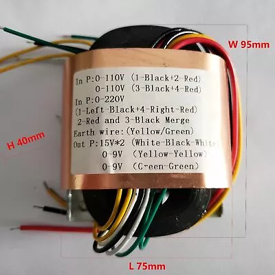 R30 R-Core 40W DAC Power Supply Audio Transformer 15V-0-15V 9V 9V 1A (110V/220V) • $42.75