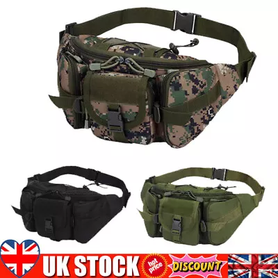 Men Waist Bag Tactical Nylon Fanny Pack Military Molle Travel Hip Belt BumPouch. • £11.39