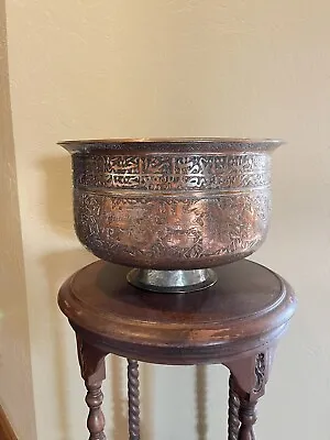 Antique Copper Middle Eastern  Bowl Hand Made (GHALAM ZANI) • $700