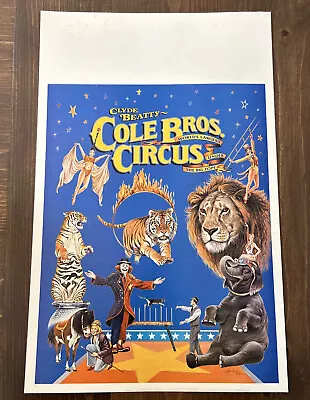 Vintage Clyde Beatty Cole Bros Circus 14x22 Sign Poster Unused Blank See Photos • $42.14