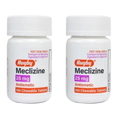 2 Pack Rugby Travel Sickness 25mg Chewables Tablets 100 Count • $11.81