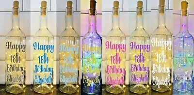 LED Light Up Happy Birthday  Bottles Decorative  Gift 18th 21st 30th 40th 005 • £12.95