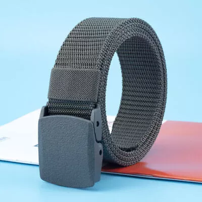 Men's Plastic Cam Buckle Nylon Canvas Tactical Waistband Webbing Military Belt • $5.78