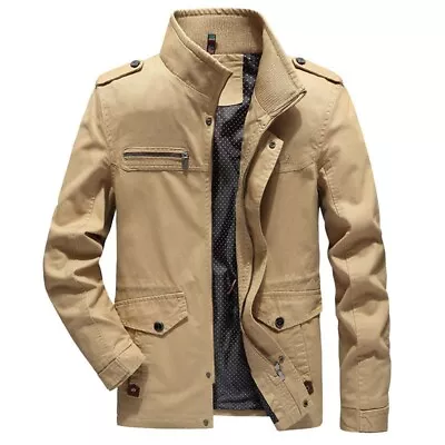 Mens Military Casual Jackets Stand Collar Tops Tactical Coat Outwears Autumn New • $53.03