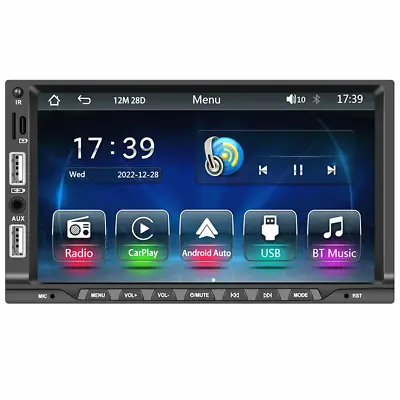 7in 2 Din Car Radio Bluetooth Stereo MP5 Player FM Carplay Android Auto AUX USB • $78.20