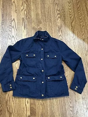 J Crew Woman’s Field Jacket Navy Blue Military Casual • $20