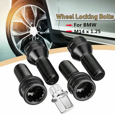 4Pcs Car Extended Wheel Locking Bolts Lug Nut M14 X 1.25 Key For BMW Mini R50 • $45.75