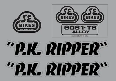 £15 • Buy SE Racing PK Ripper Decal Set Black On Clear - Old School BMX