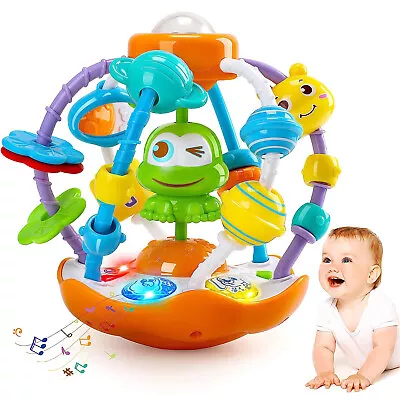 Baby Toys 0-6 Months Baby Rattle Toys Set Activity Ball With Light & Sounds • £10.89